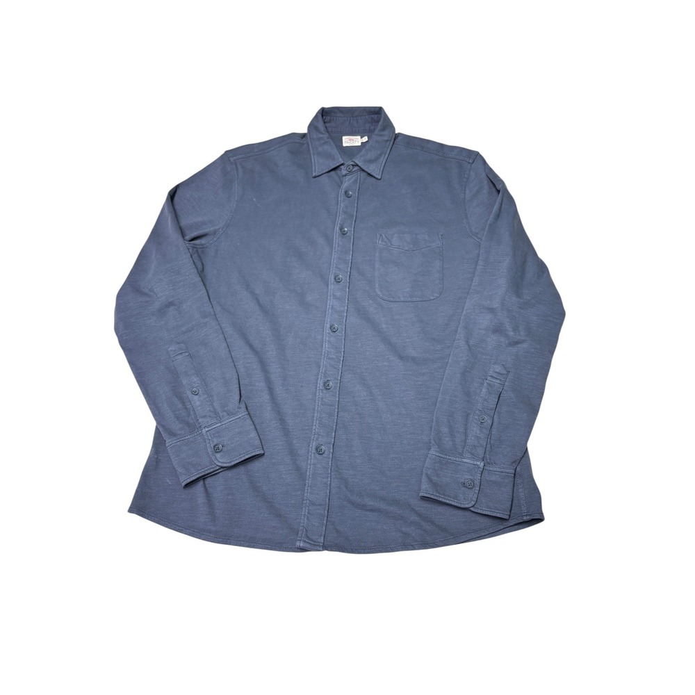 Faherty Brand Cloud Button Down Shirt Blue Organic Cotton Mens XL Long Sleeve